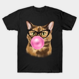 Cat Blowing Bubble Gum T-Shirt